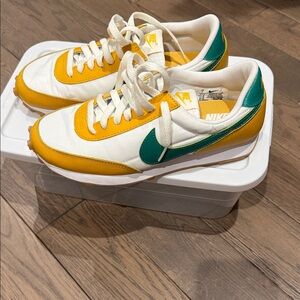 Nike Retro Low-Top Sneakers in White, Yellow & Green